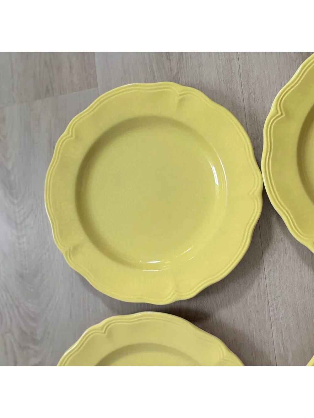 (4) Sears Federalist Buttercup Vintage Yellow 4239 Set of 4 Dinner Plates 10